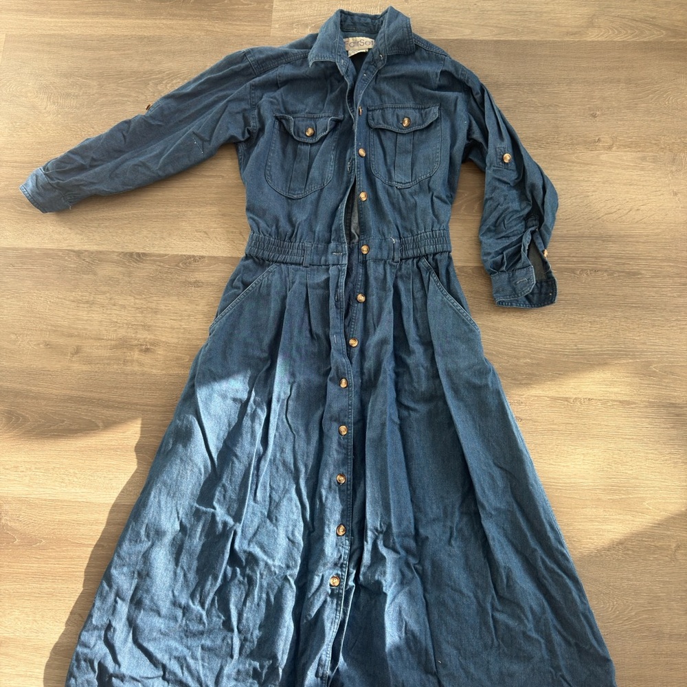 Fairset Casual Long Sleeve Denim Dress